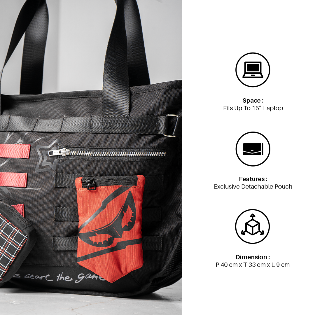 Faith Industries "Let Us Start The Game" Black Totebag
