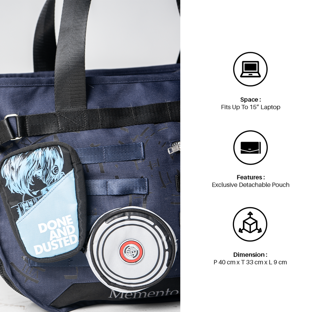 Faith Industries "Memento Mori" Navy Totebag