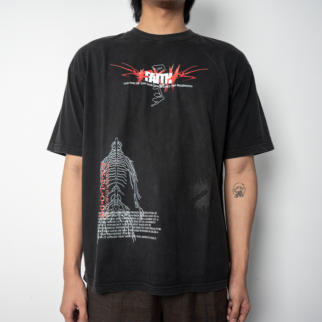 Faith Industries "Neo Tokyo is About to Explode" Black Acid Wash Tshirt