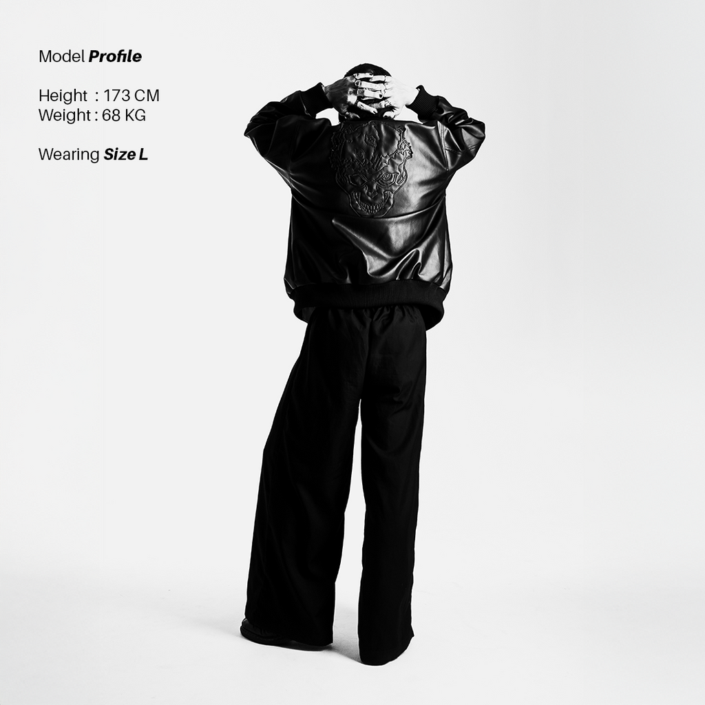 Faith Industries "The Skull Knight" Leather Jacket Black