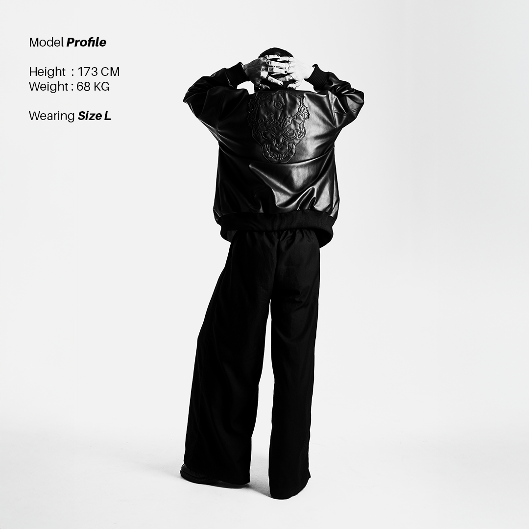 Faith Industries "The Skull Knight" Leather Jacket Black