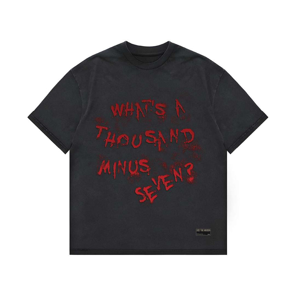 Faith Industries "Insanity" Black Acid Wash Tshirt