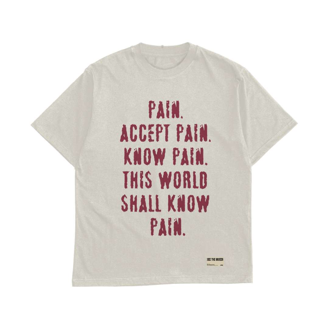 Faith Industries "Shall Know Pain" Broken White Tshirt